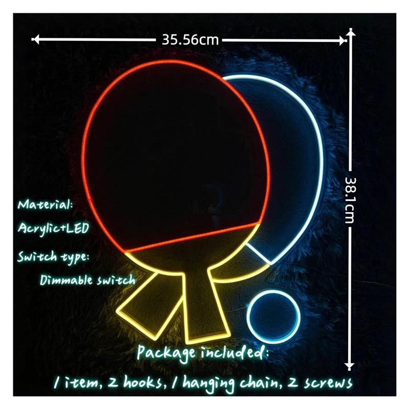 LED Ping Pong Paddle Neon Sign - Hall Table Tennis review and price