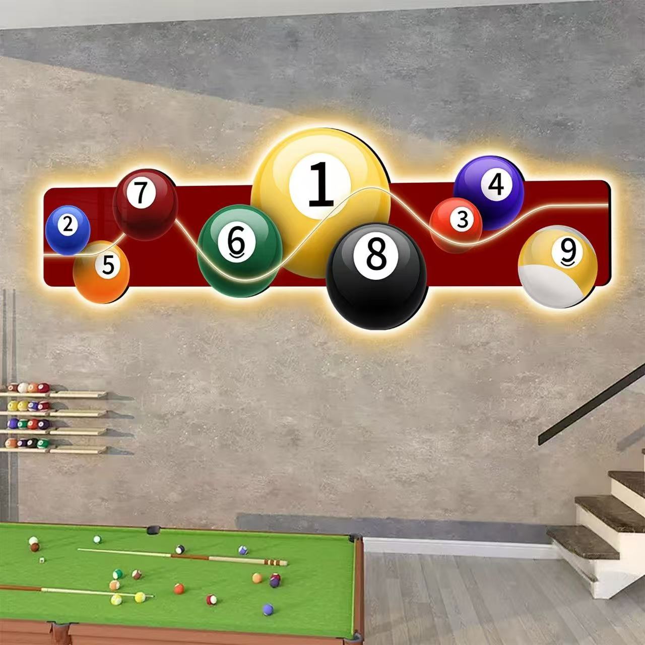 Billiards Hall Decoration Pain - Hall Table Tennis review and price